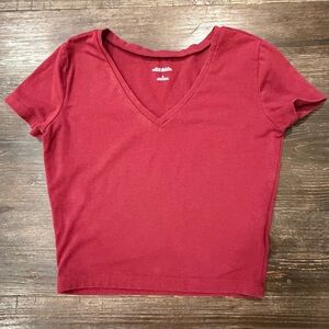 Wild Fable Red V-Neck Crop Top